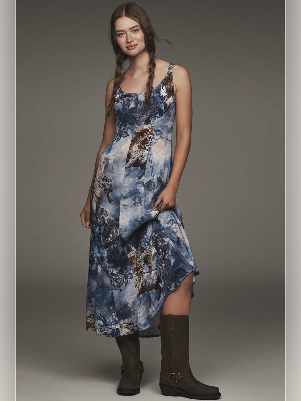 Pilcro sleeveless scoop next midi dress